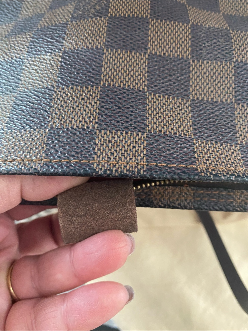 Louis Vuitton Damier Ebene Trousse Pochette w/Authentic Strap & Chain w/COA - Picture 7 of 14
